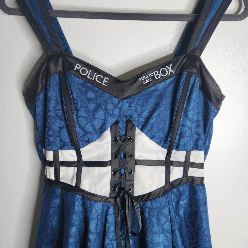 Hot Topic Blue and Black TARDIS-Inspired Mini Dress - Picture 2 of 8